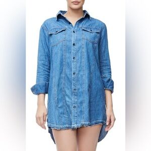 Oversized denim shirt dress XXL